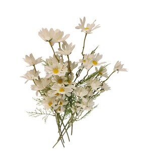 White Faux Daisy Stem 20 Inch Artificial Wildflower Set of 6 Farmhouse Floral